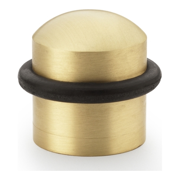 AW638SB • Satin Brass • Alexander & Wilks Dome Top Floor Mounted Door Stop